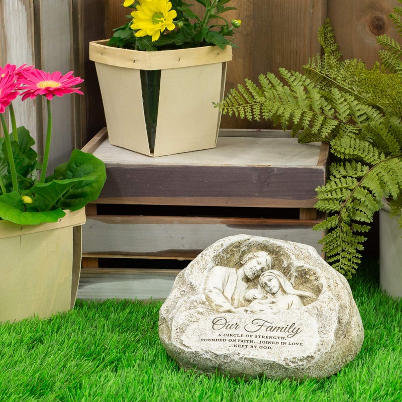 Joseph's Studio by Roman Inc., HOLY Family Garden, Garden Collection, Religious Statue, Holy Family, Memorial, Angel, Patron Saint, DÃ©cor (7x8x4) - Image 2